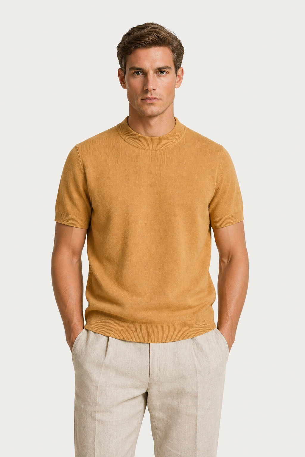 Azure Strick-T-Shirt Camel