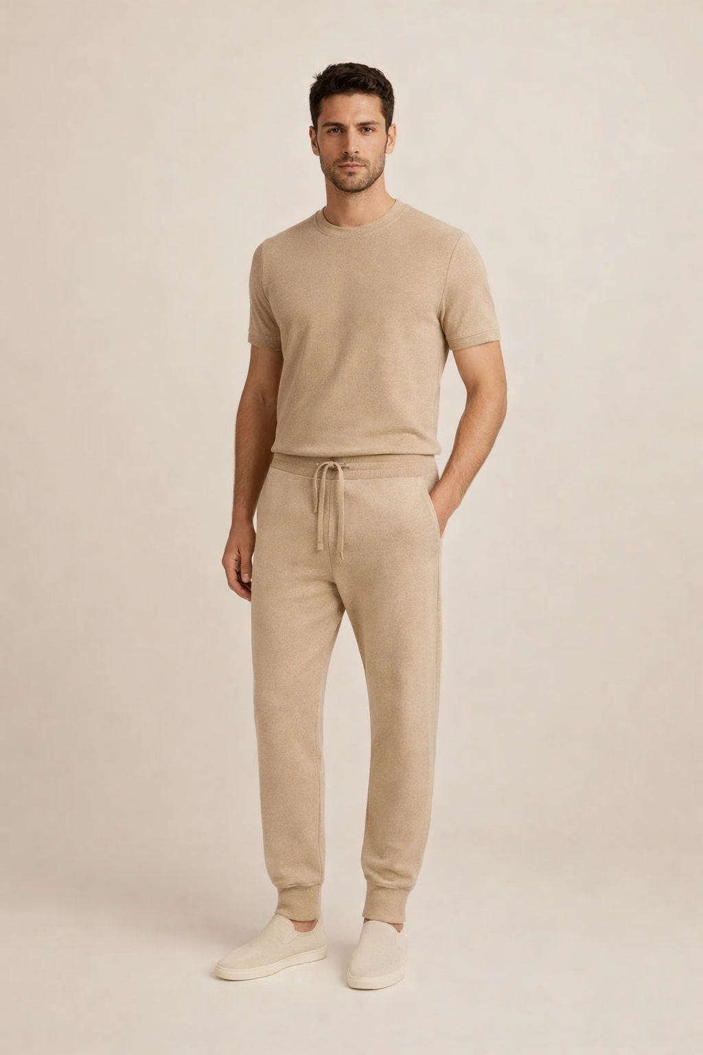Kontur-Strickjogger Beige