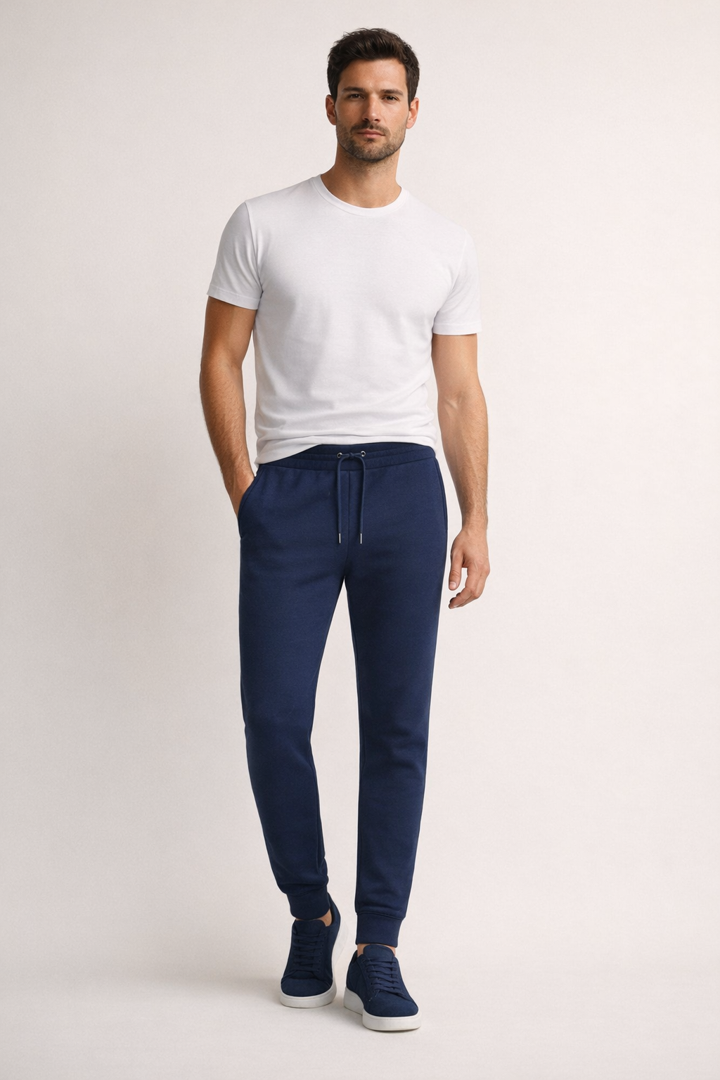 Contour Strick-Jogger Marineblau