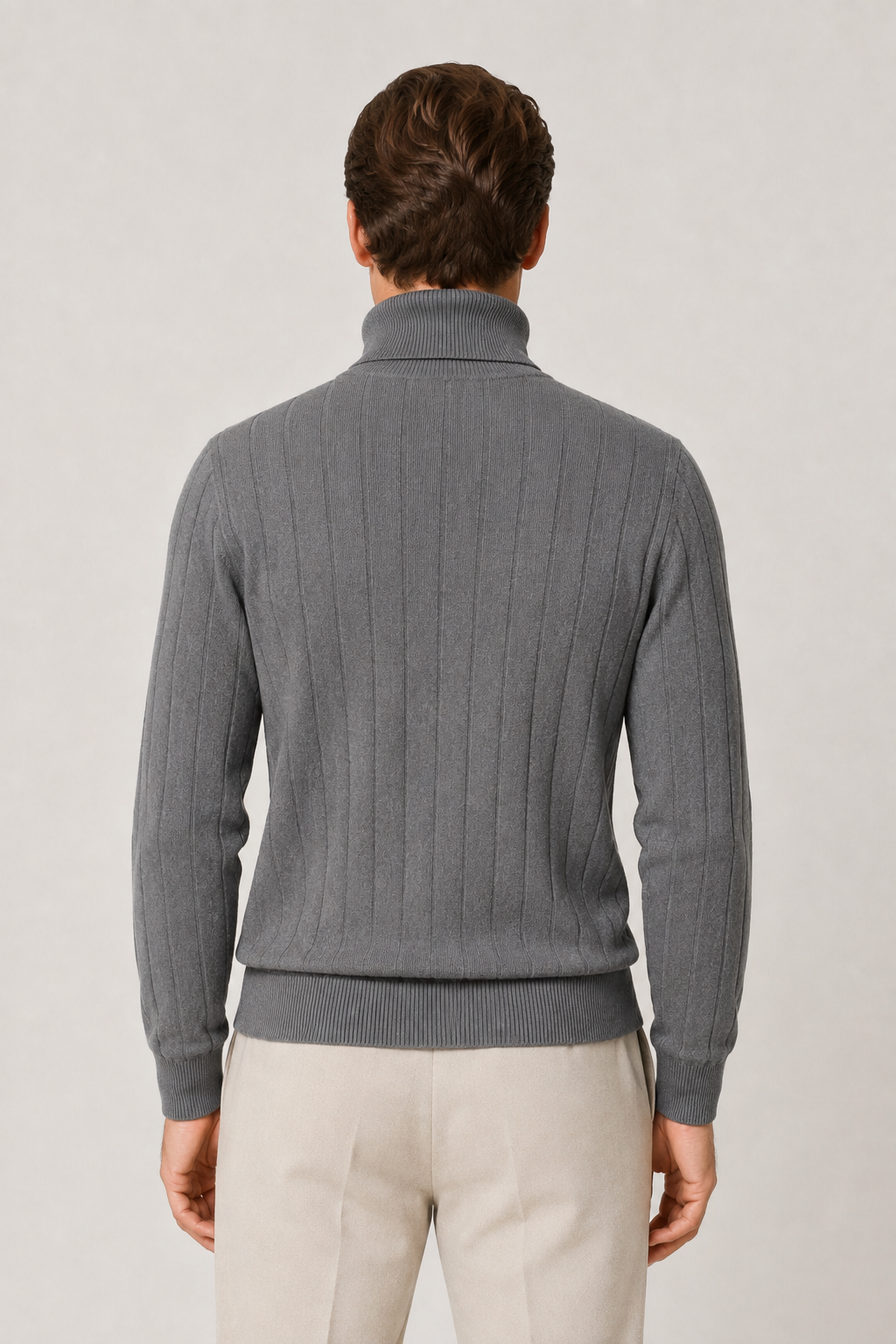Taillierter Rollkragenpullover Grau