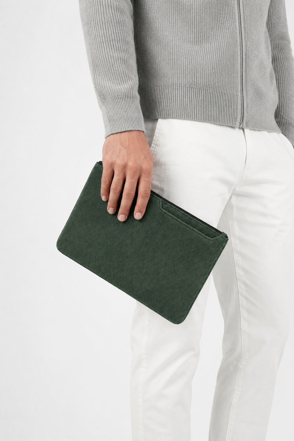 Alcantara Clutchtasche Mitternachtsgrün