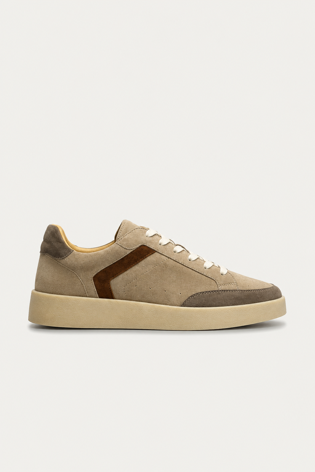 Verona Wildleder-Sneaker Beige/Dunkelbraun