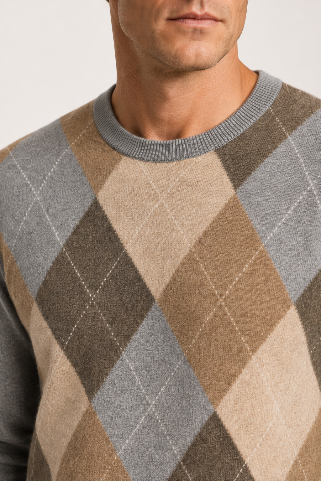 Aelio Argyle Cashmere Crewneck