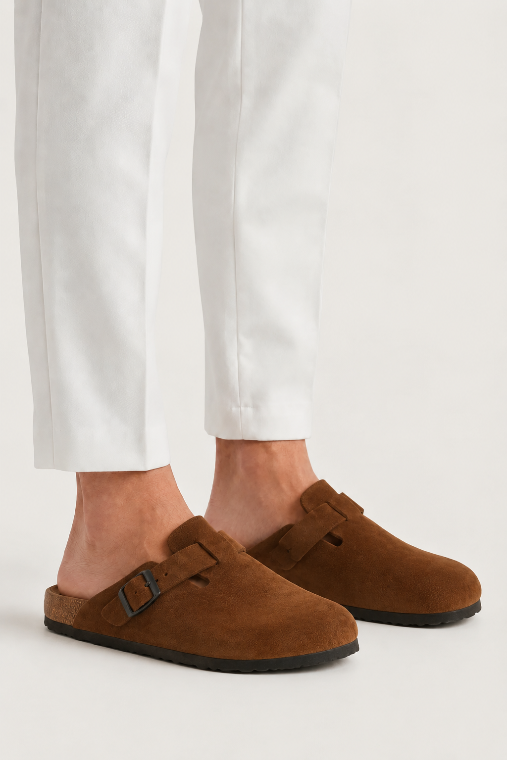 Montreux Suede Clog Hellbraun