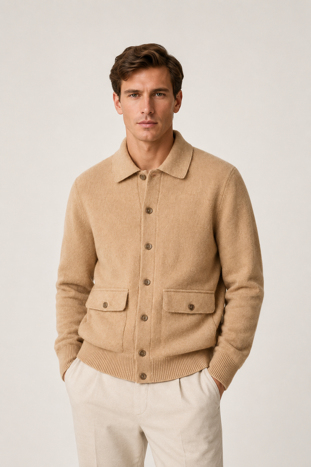 Valmont Button Knit Camel