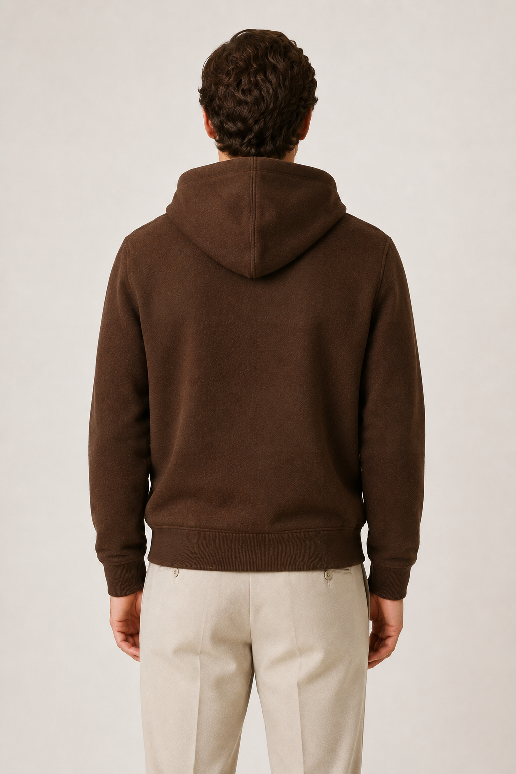 Wende-Strickjacke mit Kapuze Braun & Grau