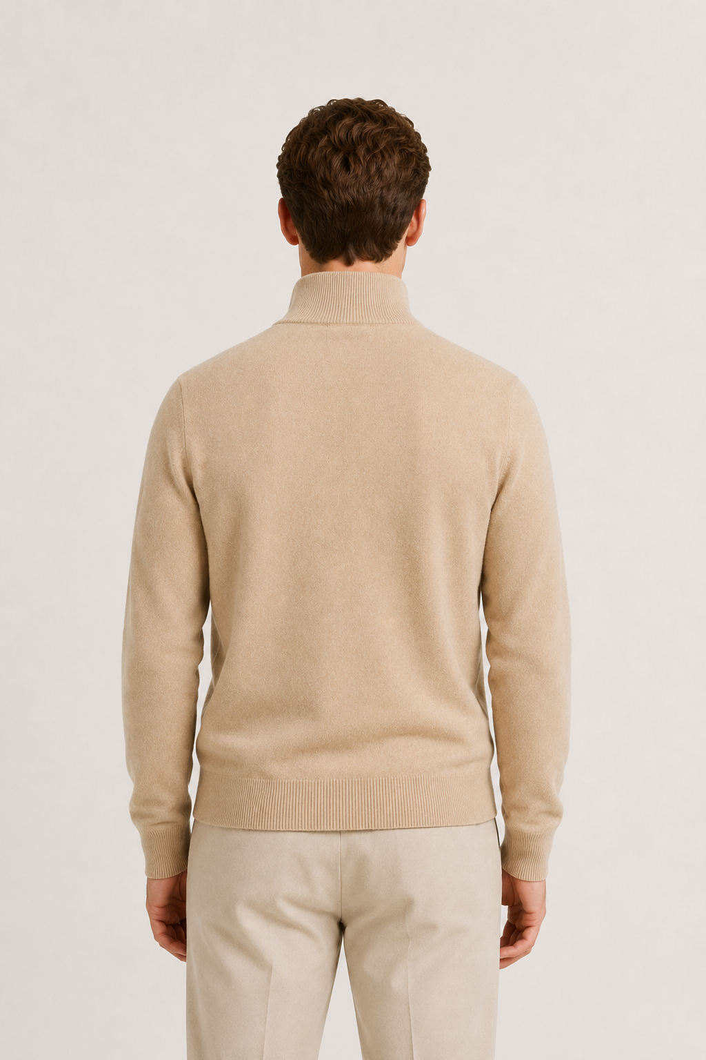 Wende-Strickjacke mit Reißverschluss, Beige & Grau