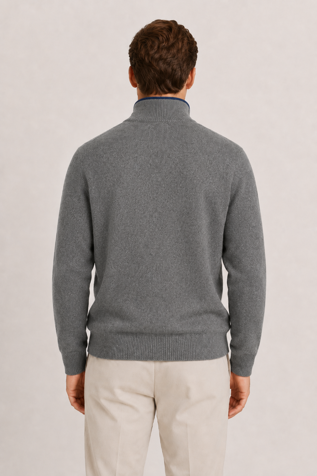 Wende-Strickjacke mit Reißverschluss Marine & Grau