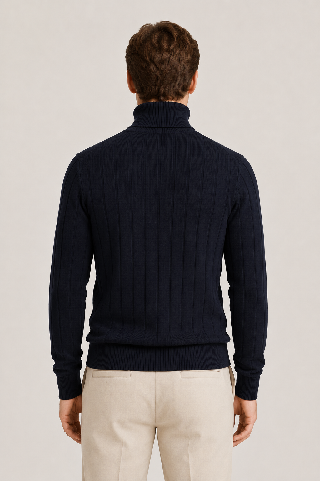 Maßgeschneiderter Rollkragenpullover Marine
