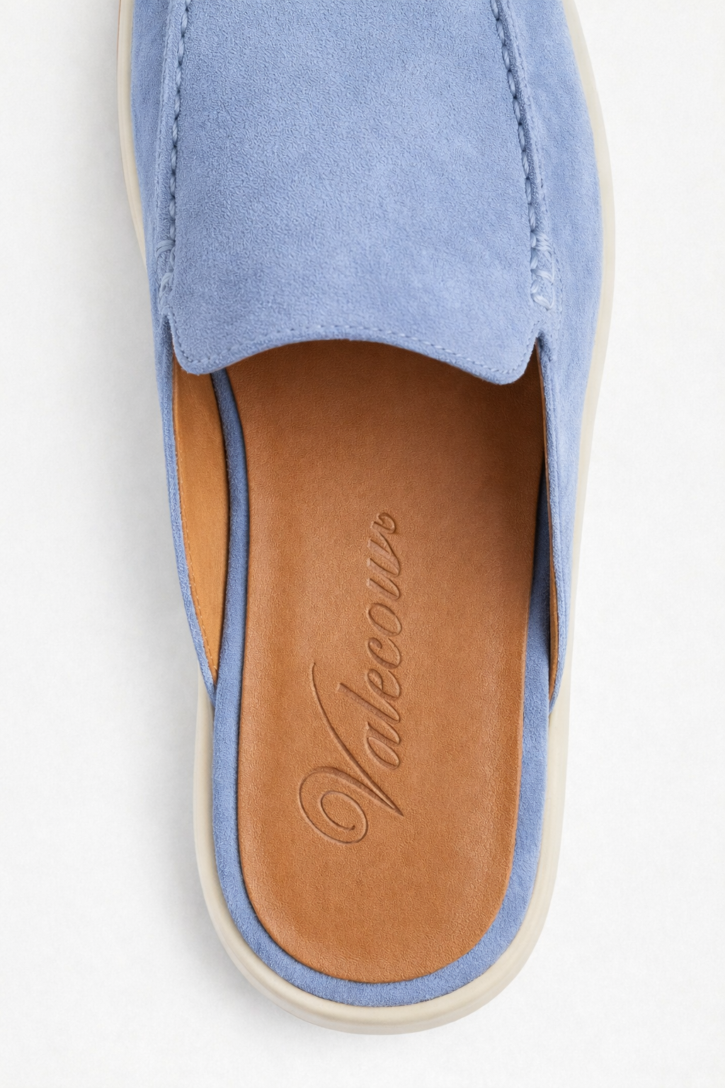 Ancestral Suede Mule Baby Blue