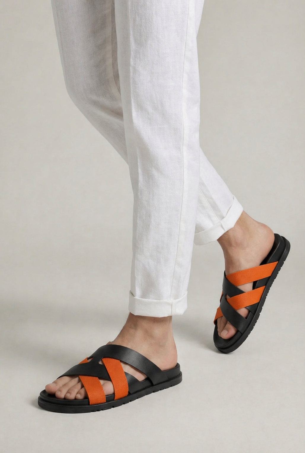 Alviro Sandale Nr. 1 Orange/Schwarz