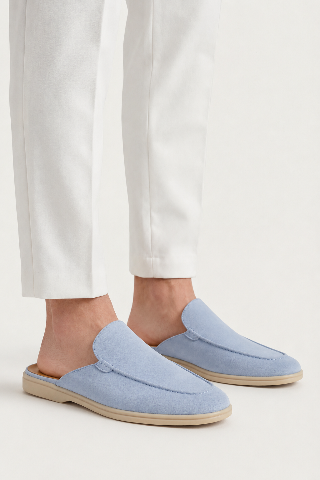 Ancestral Suede Pantolette Hellblau