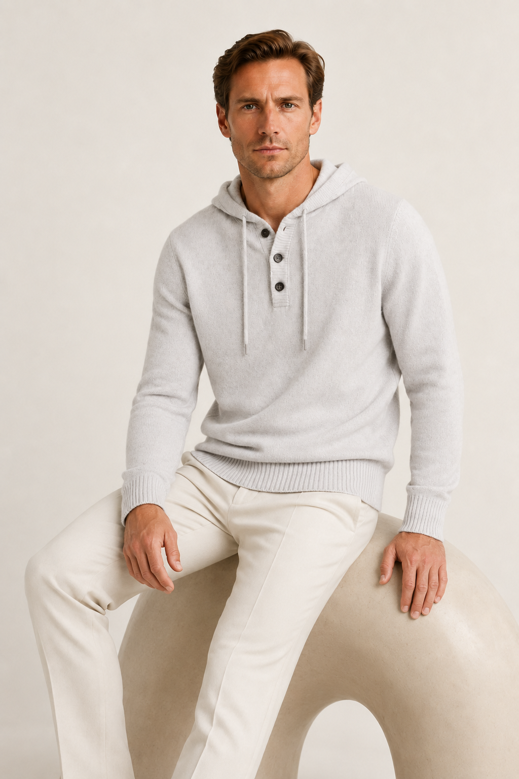 Siena Merino Hoodie Light Gray