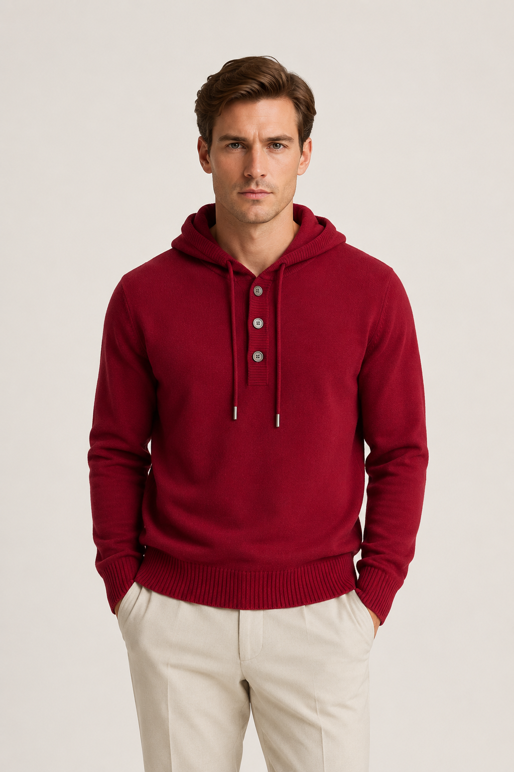 Siena Merino Hoodie Red