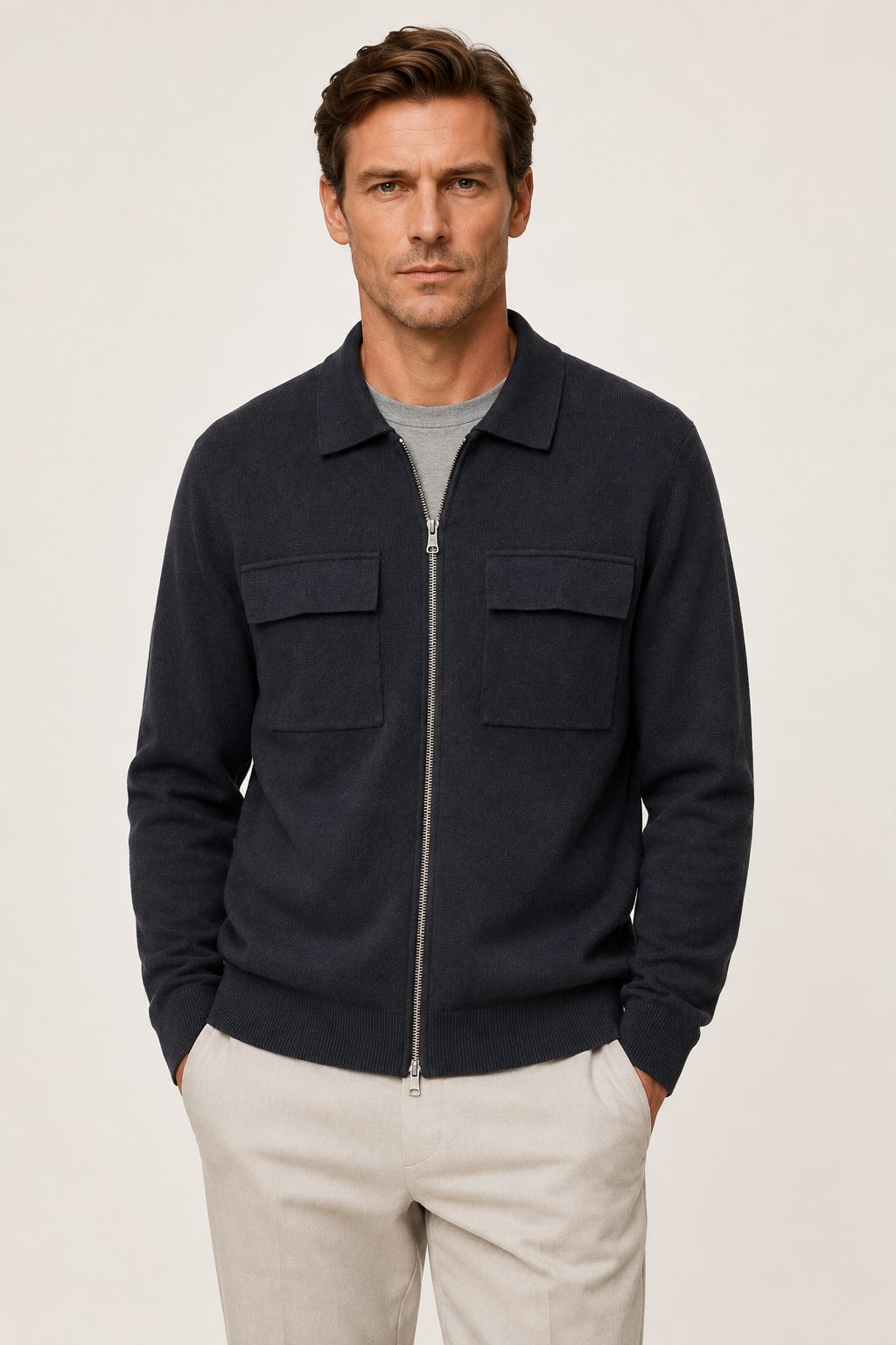 Venturi Merino Cardigan Grey