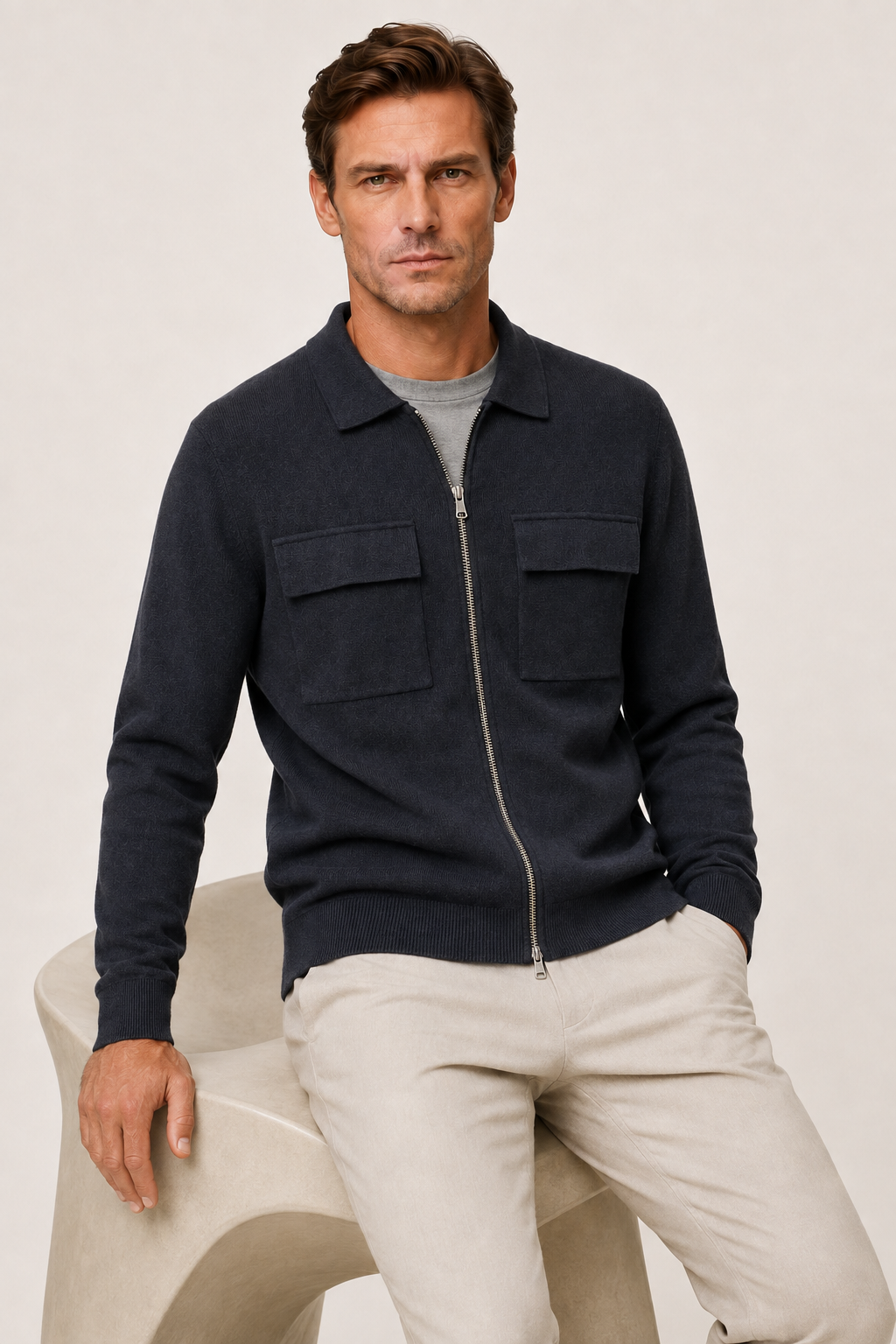 Venturi Merino Cardigan Grey