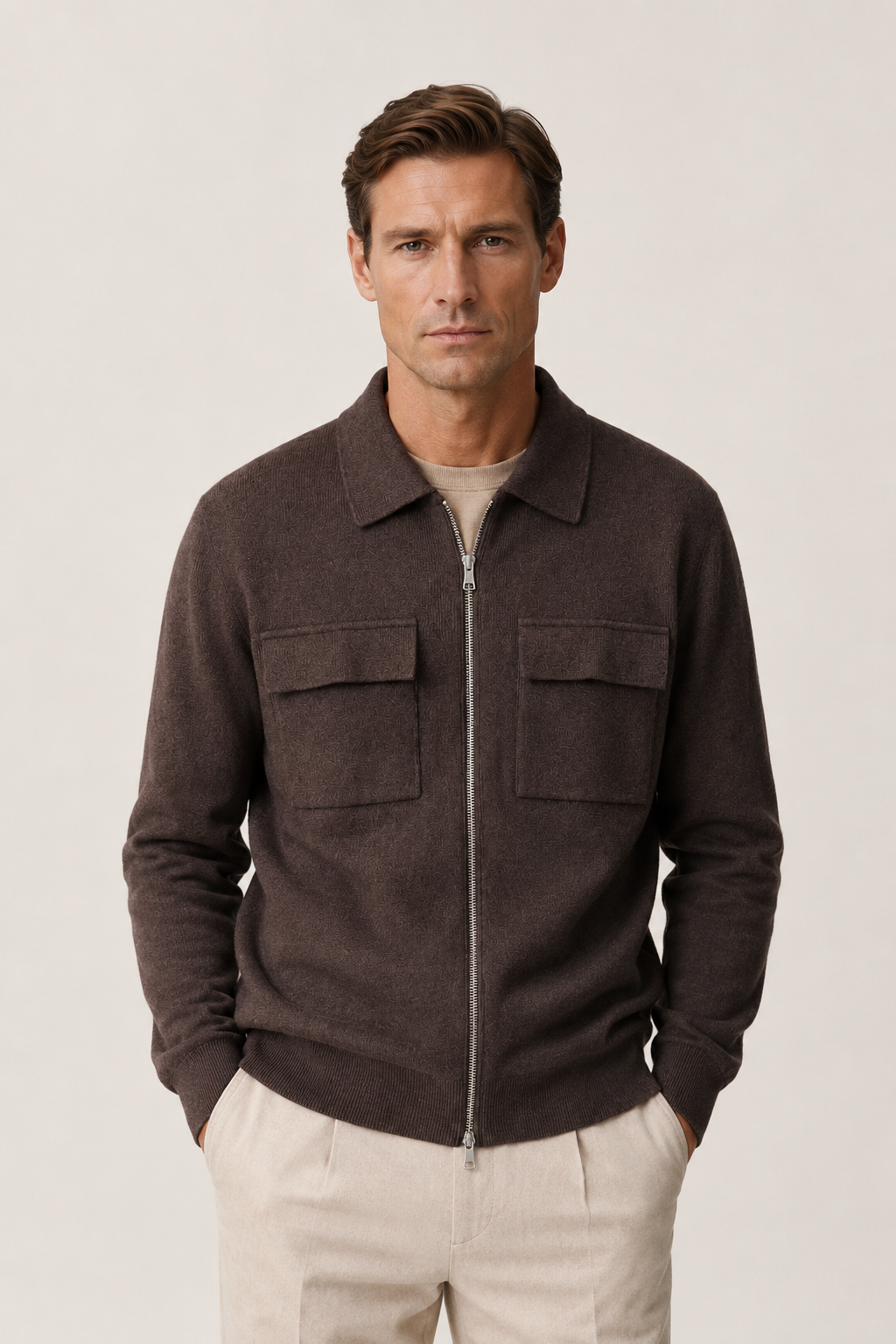 Venturi Merino Cardigan Brown