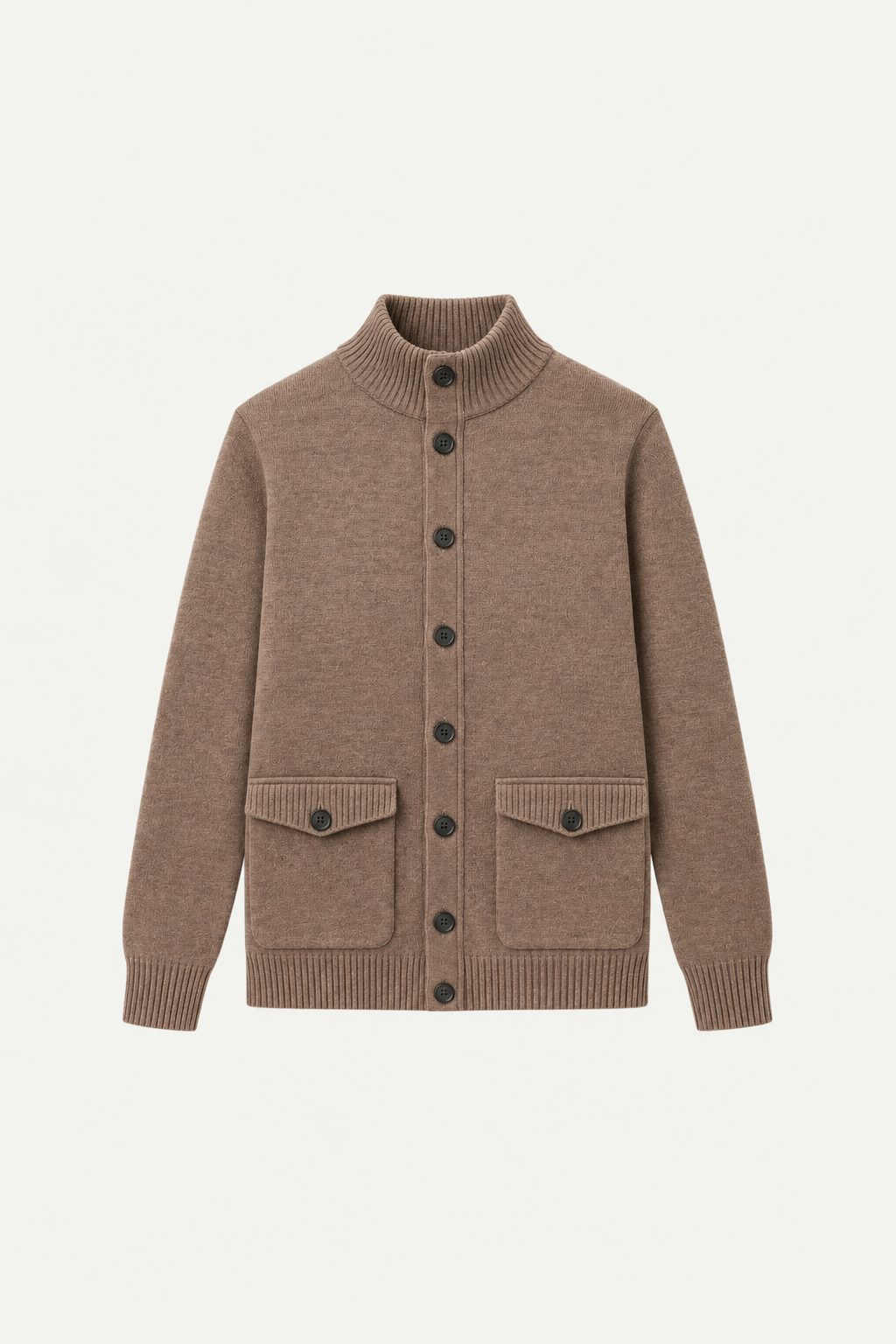 Knit Button Cardigan Mocha