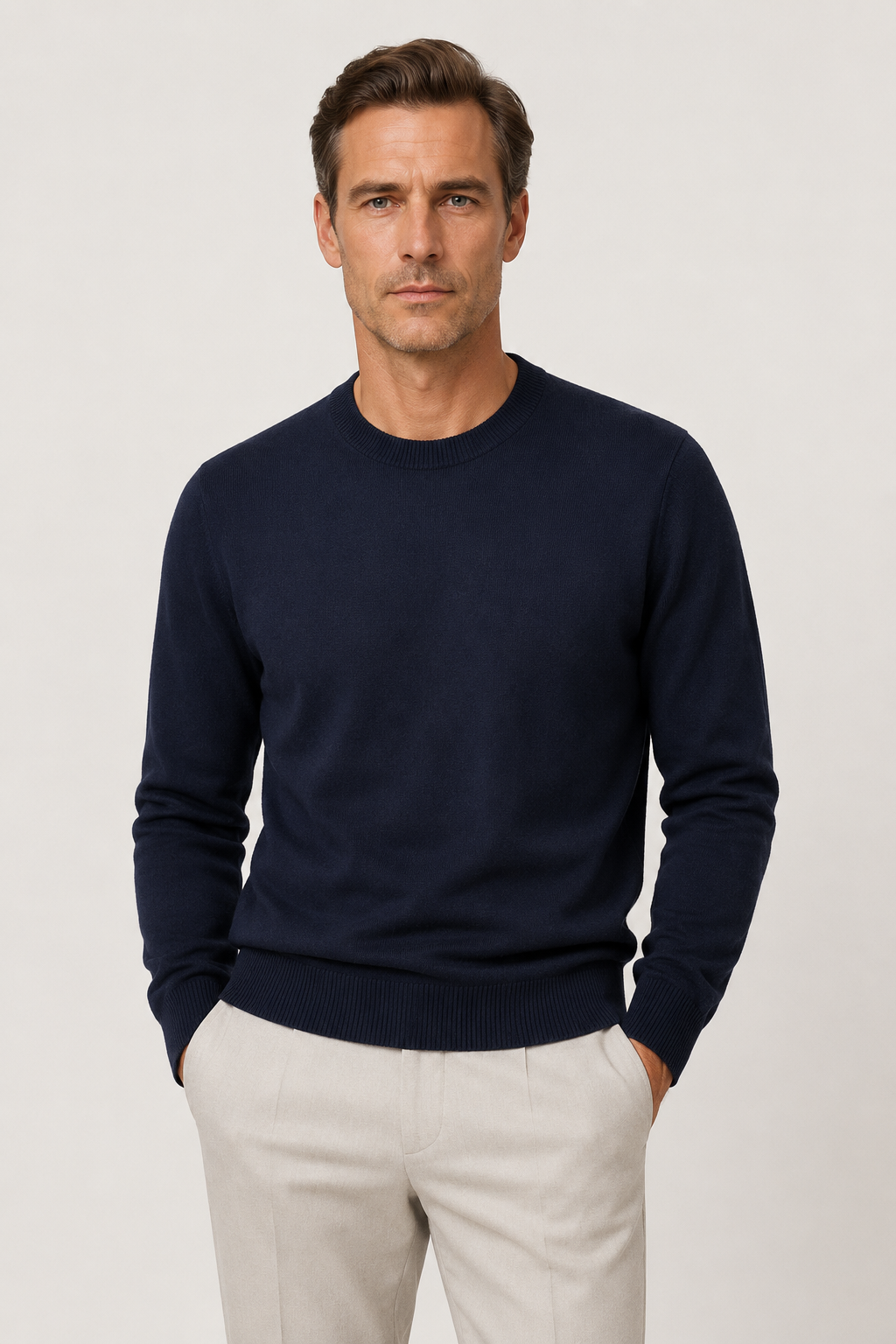 Feinstrick Pullover Marineblau