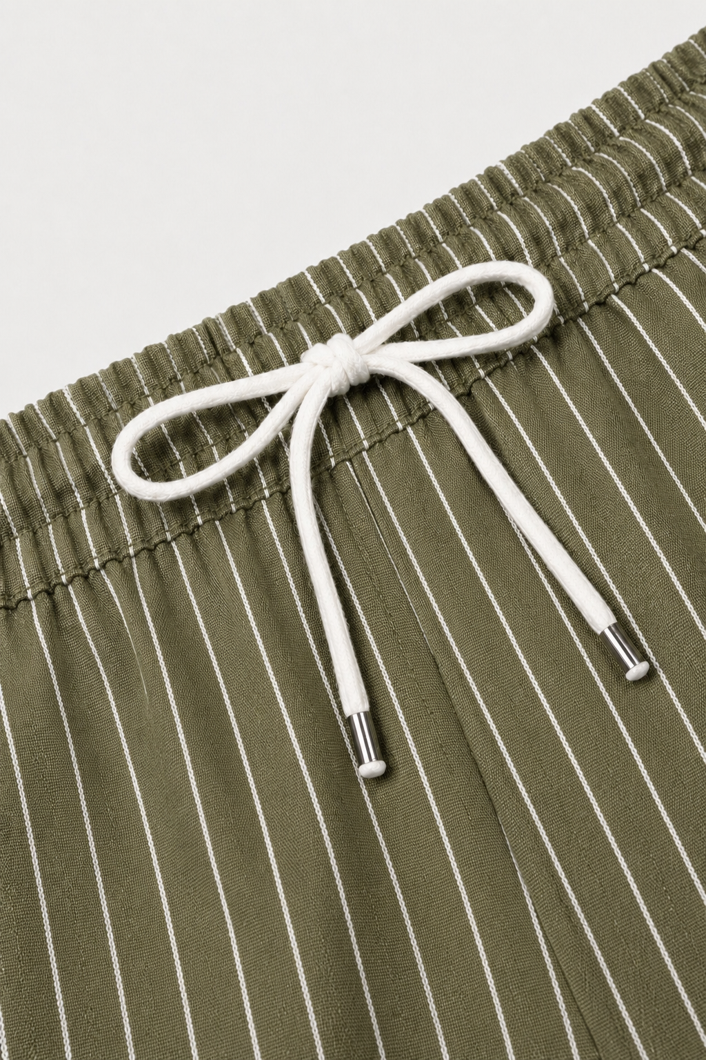 Amalfi Leinenhose mit Streifenmuster Olive