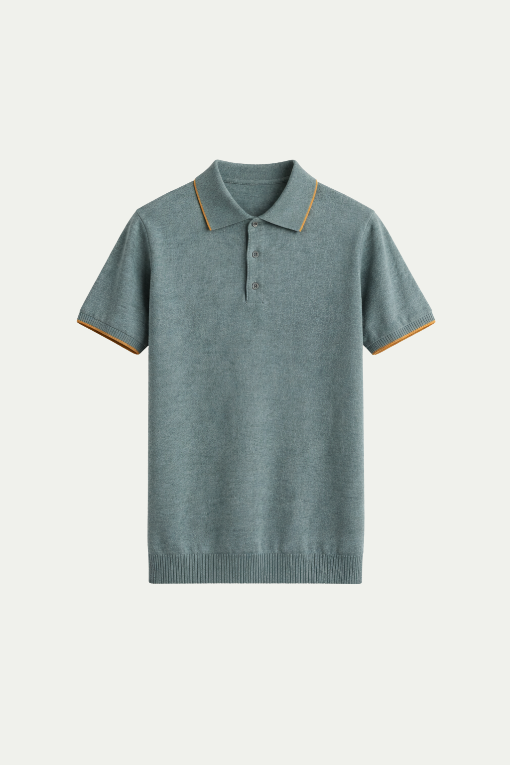 Fein gestricktes Polohemd mit Streifen, Hellgrün