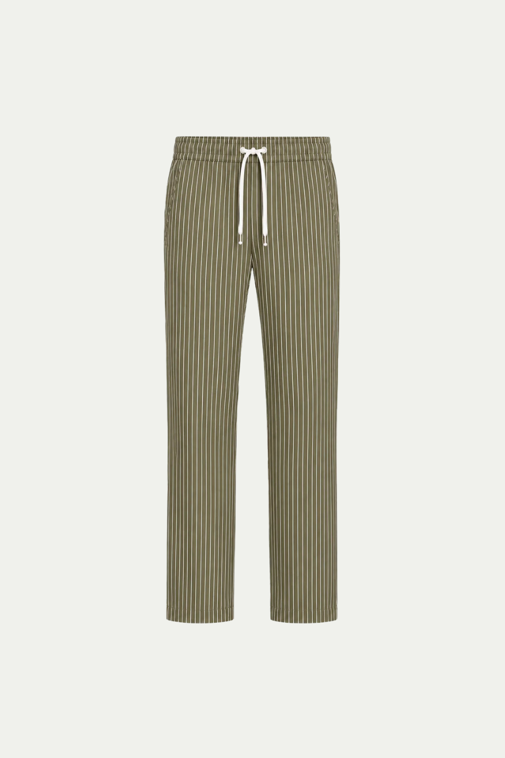 Amalfi Leinenhose mit Streifenmuster Olive