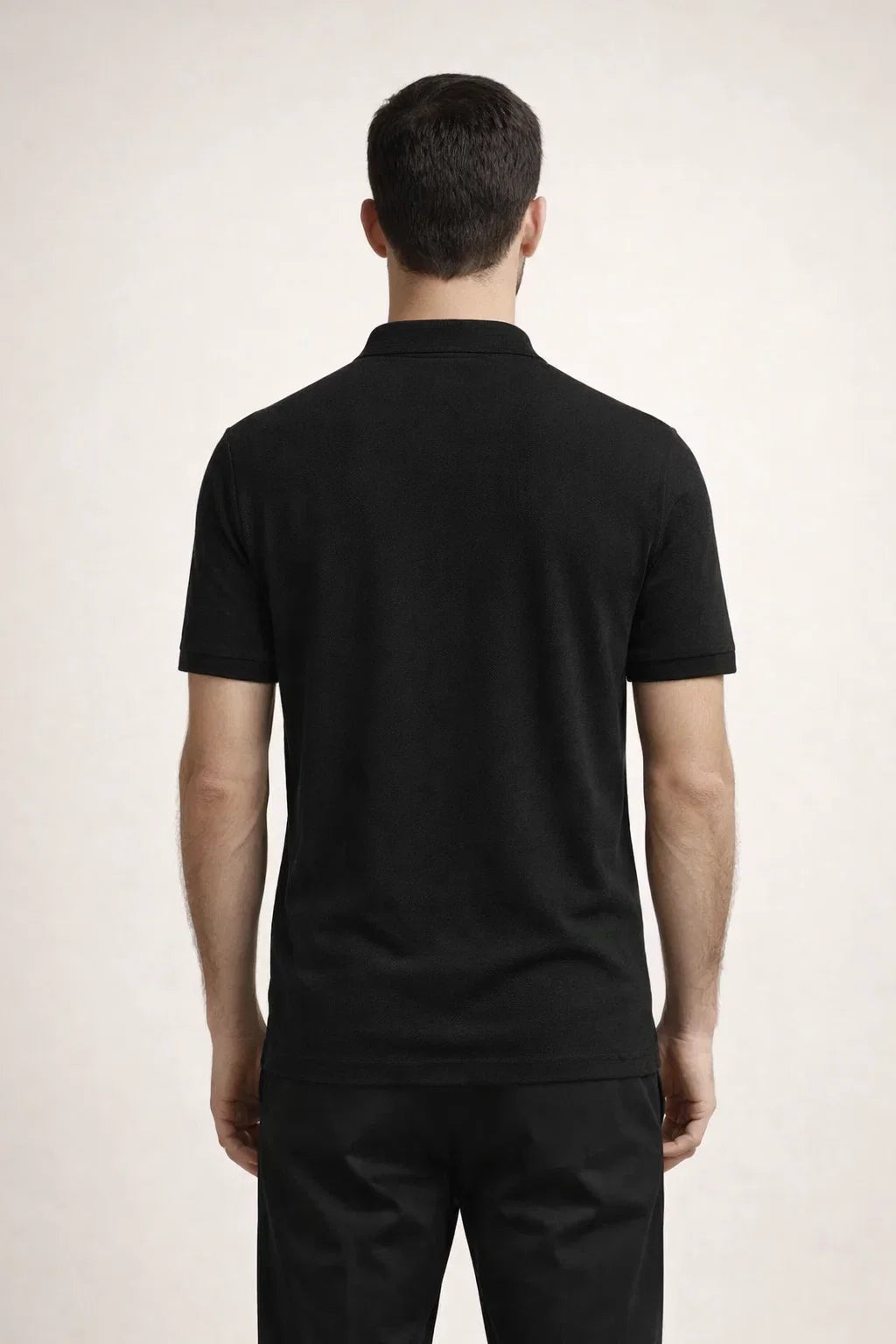 Riviera Frottee Poloshirt Schwarz