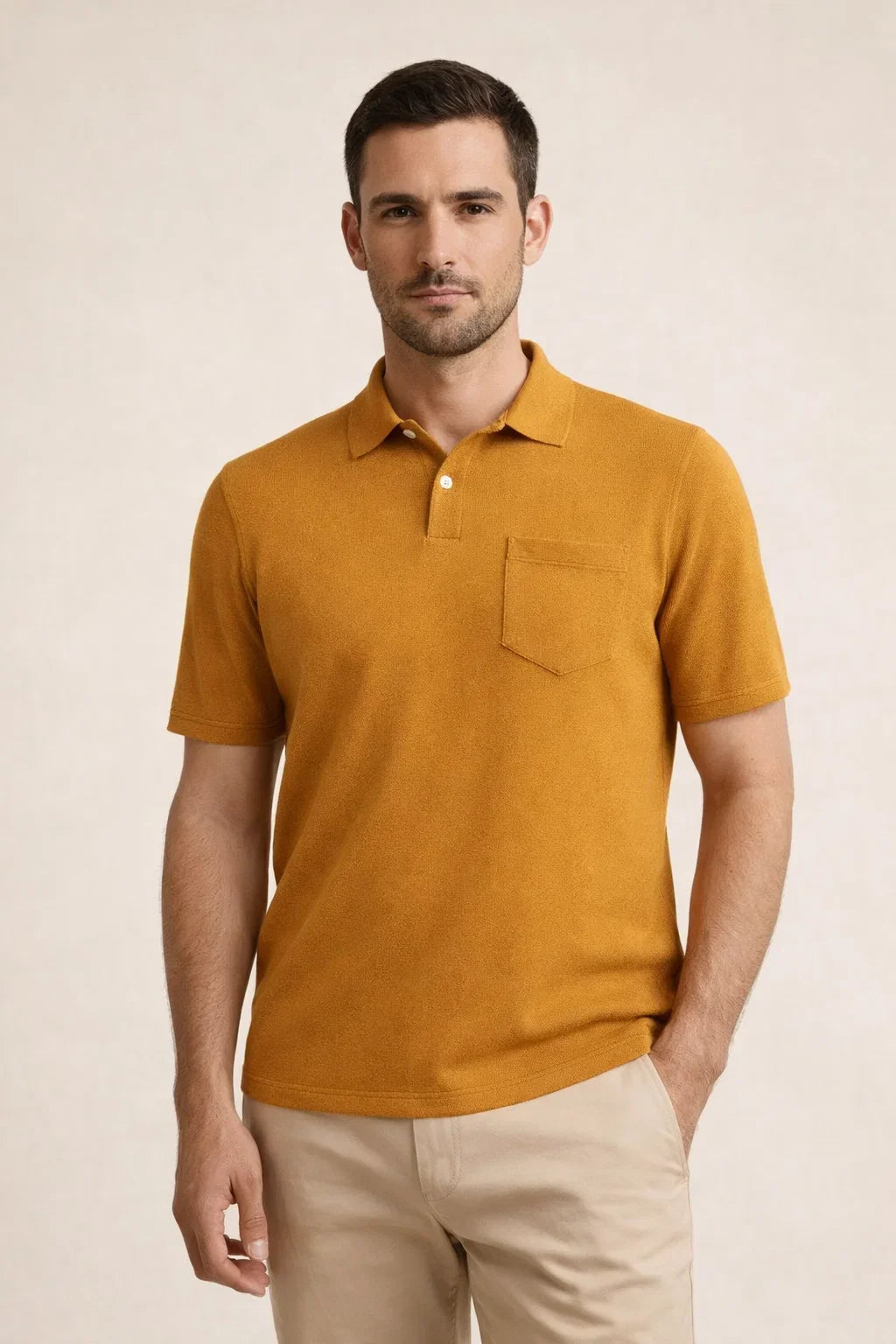 Riviera Frottee-Polo Ocker