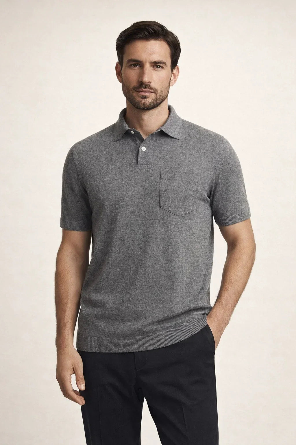 Riviera Frottee-Polo Grau