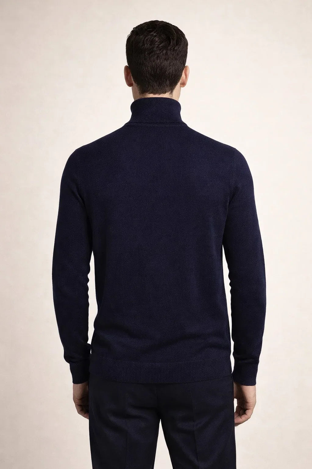 Zeitloser Rollkragenpullover Marineblau
