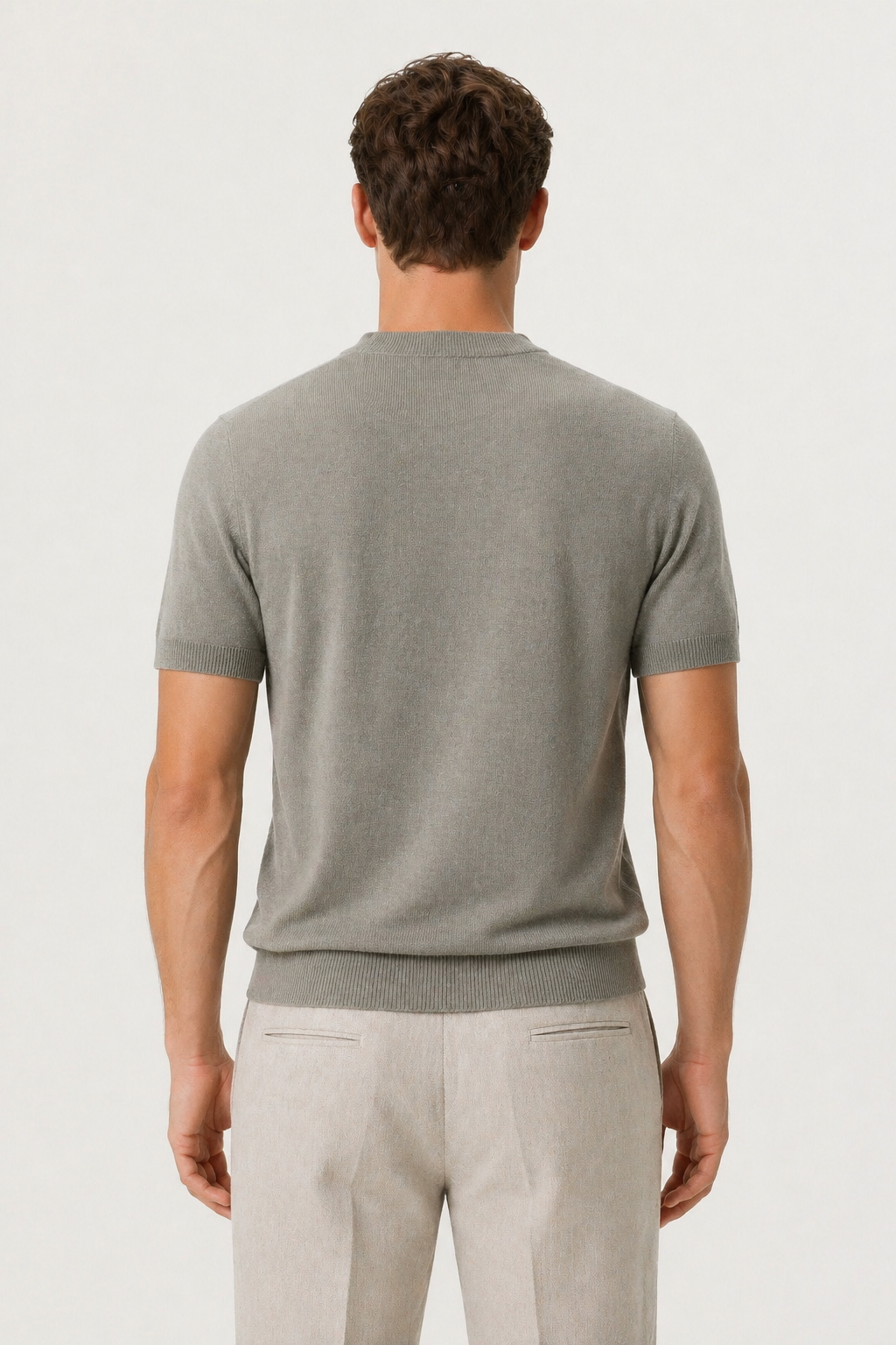 Azure Strick-T-Shirt Steingrün