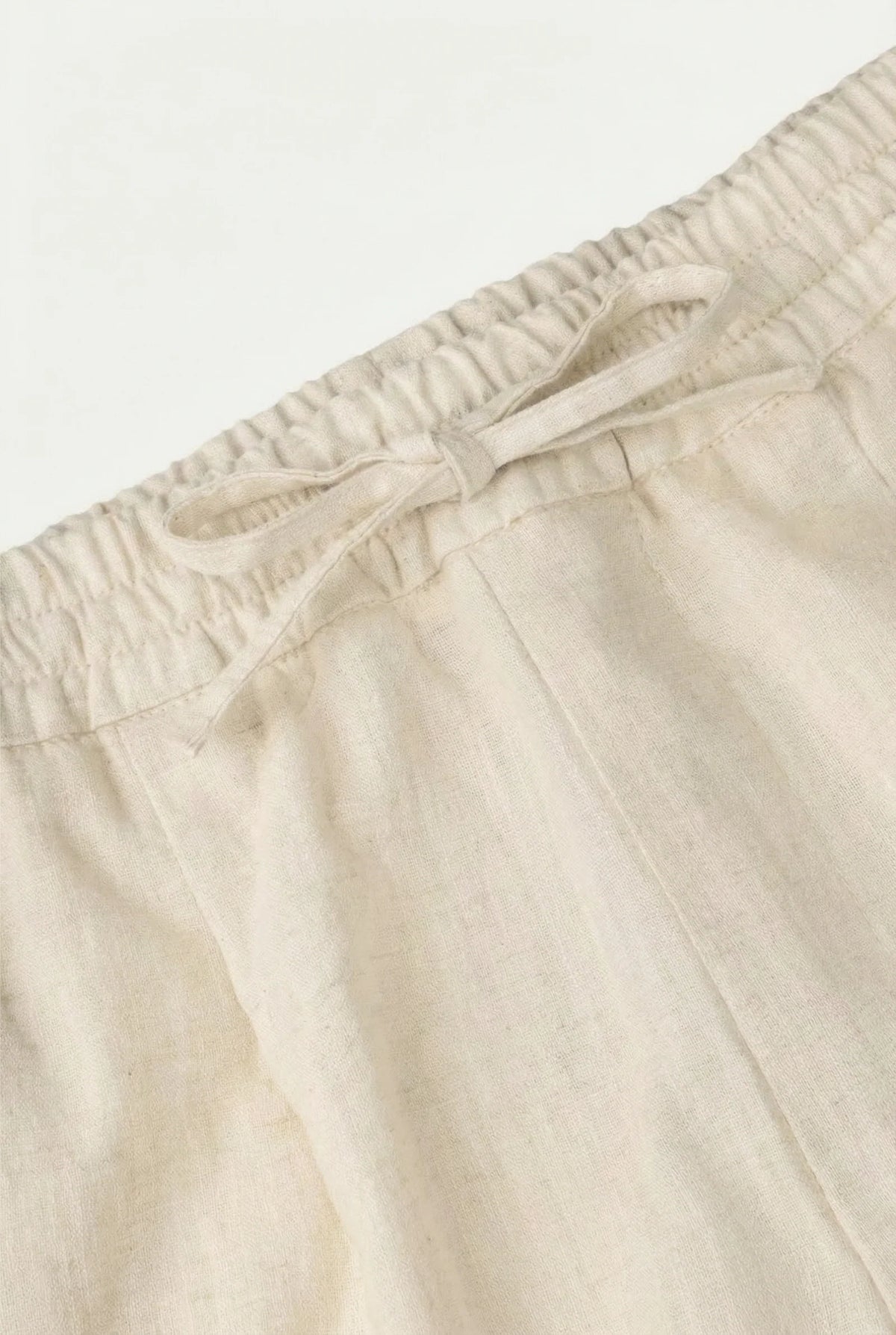 Beige Leinen-Bayside-Shorts