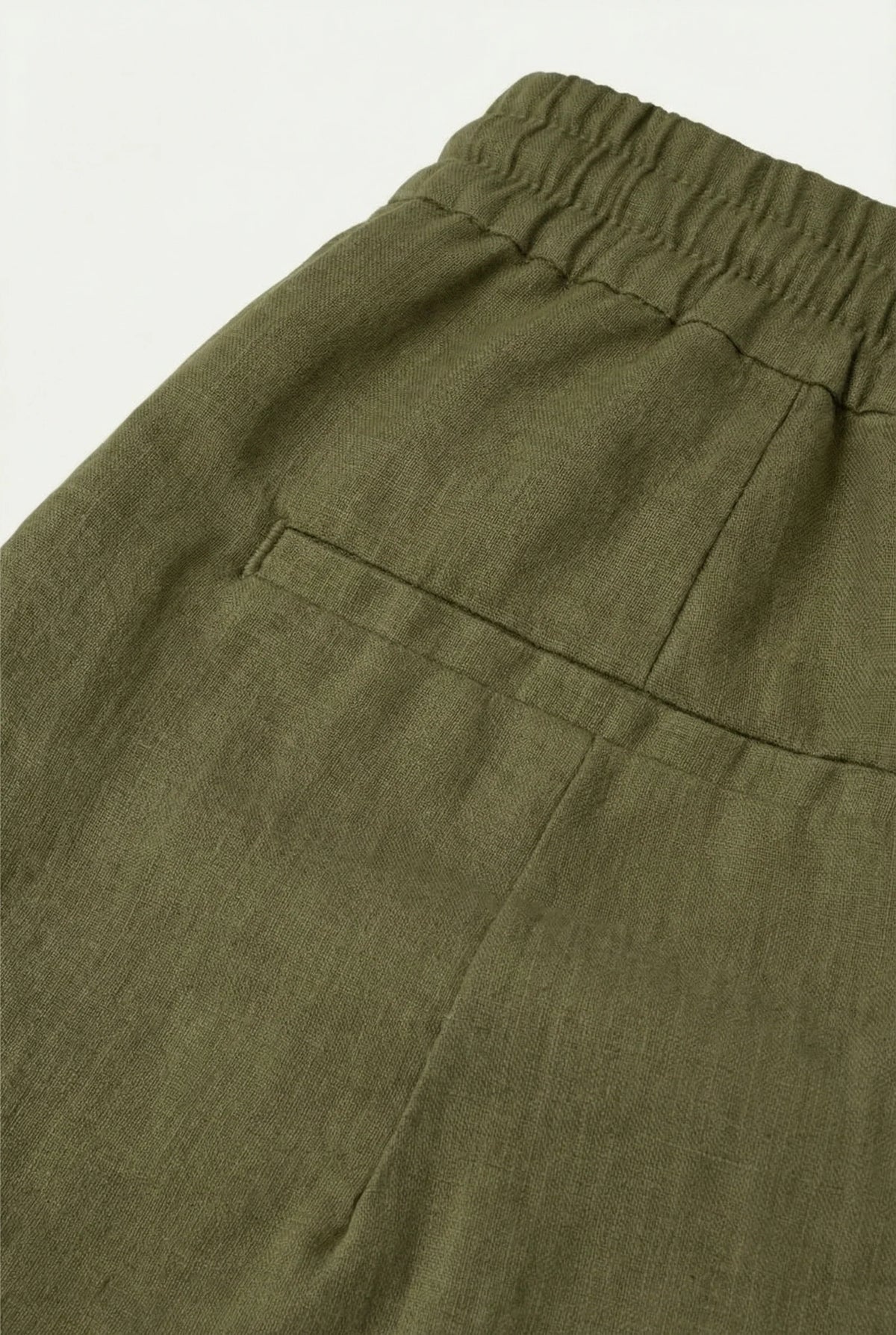 Olivefarbene Leinen-Shorts „Bayside“