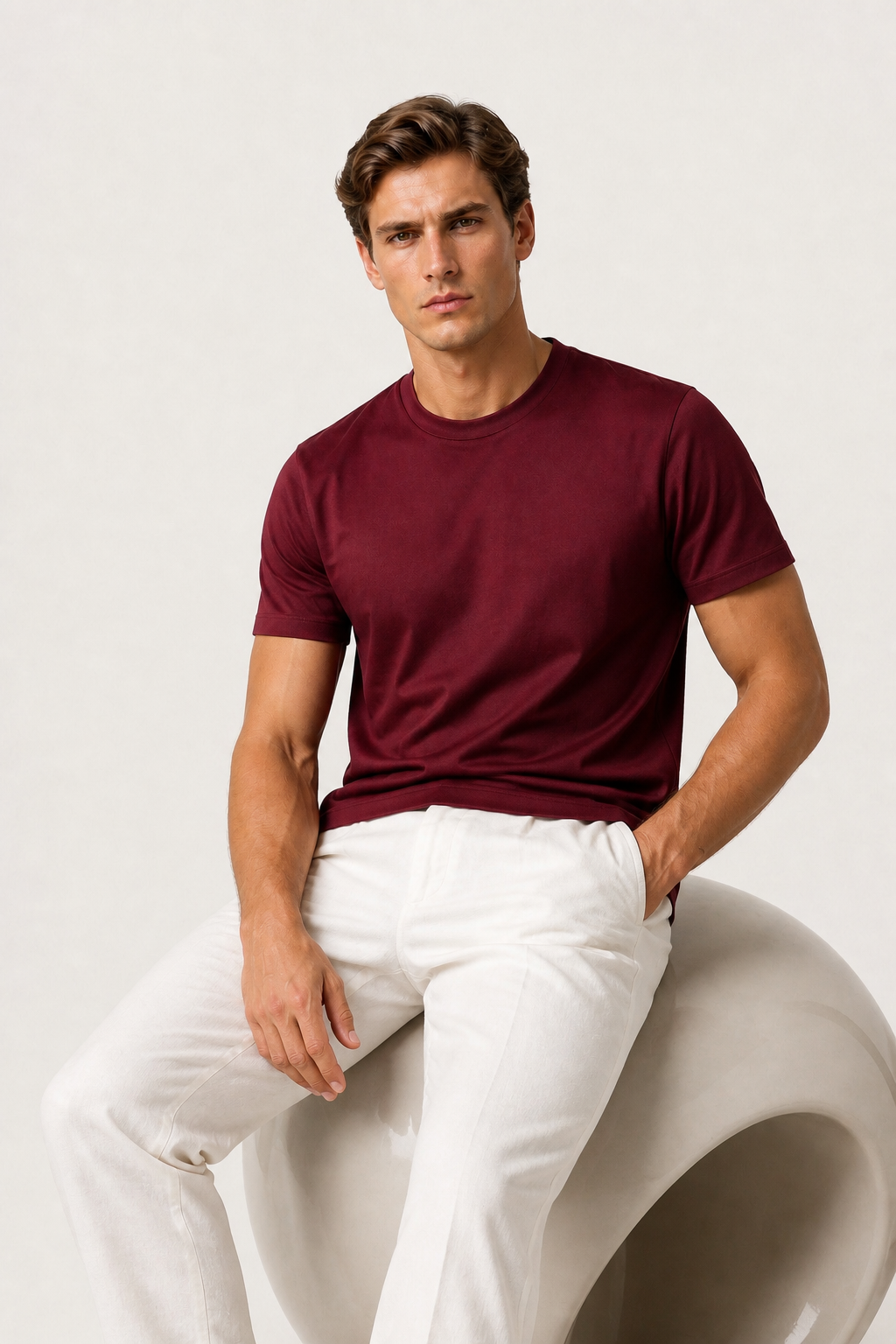 Azuro T-Shirt Burgund