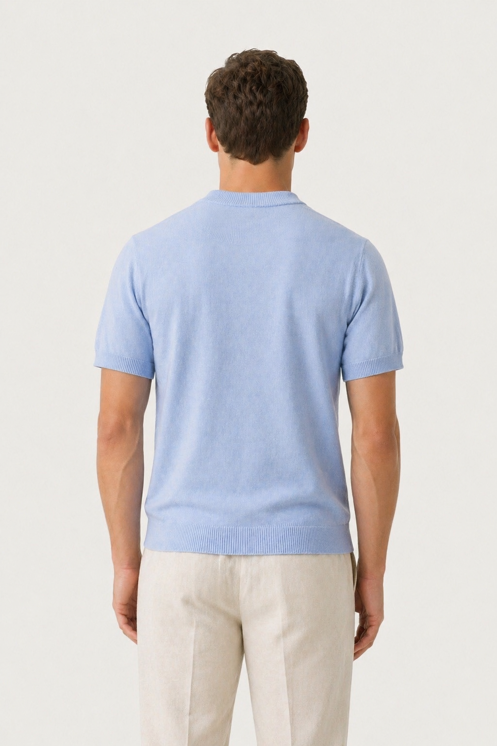 Azure Strick-T-Shirt Hellblau