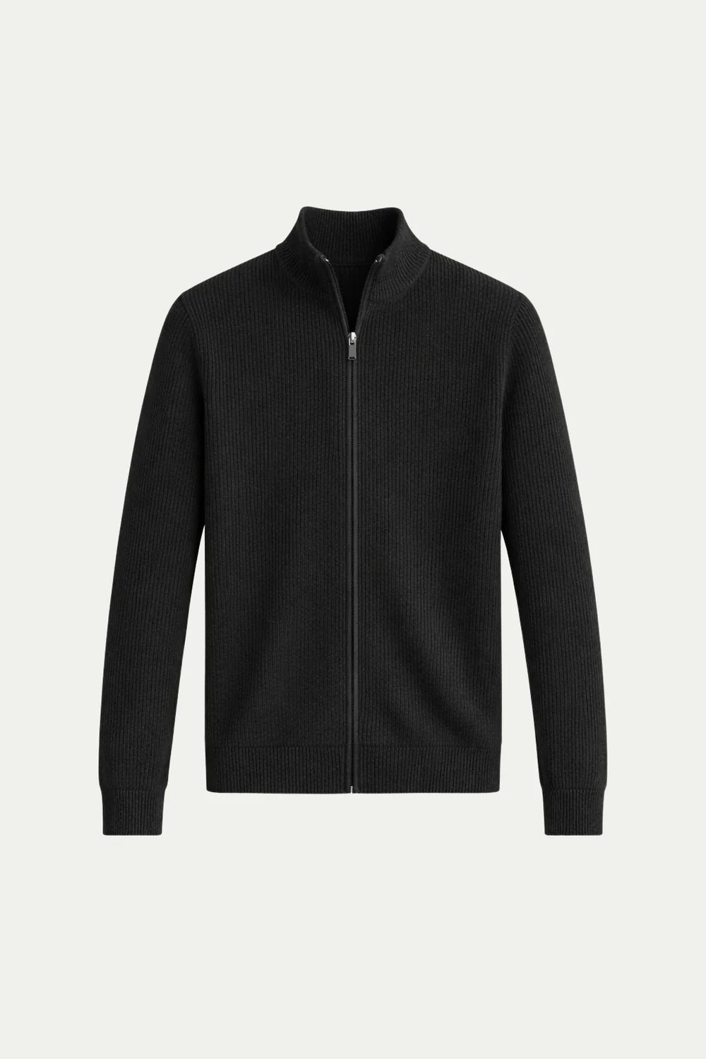 Lodève Reißverschluss-Strickpullover Schwarz