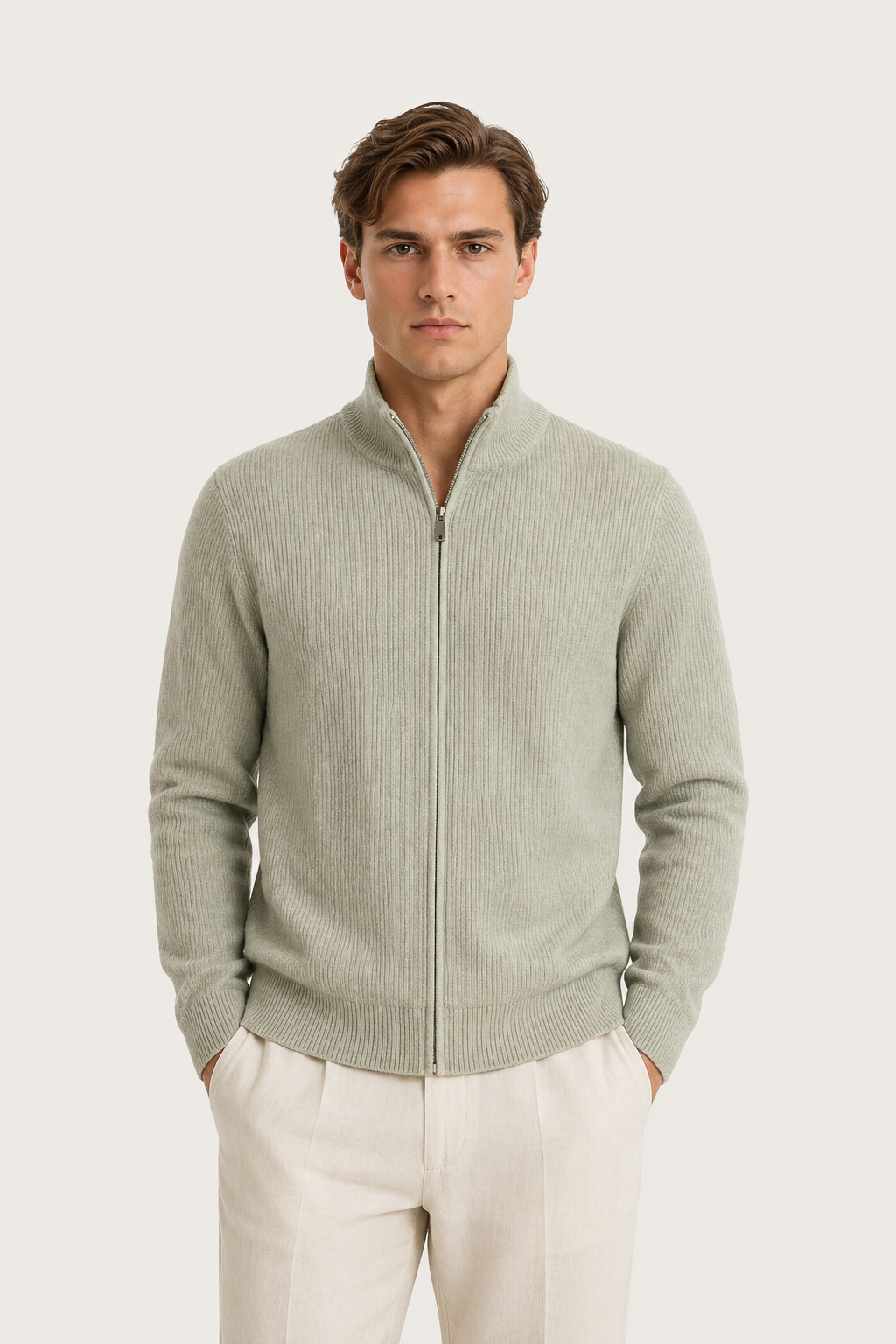 Lodève Zip-Strickjacke Grün