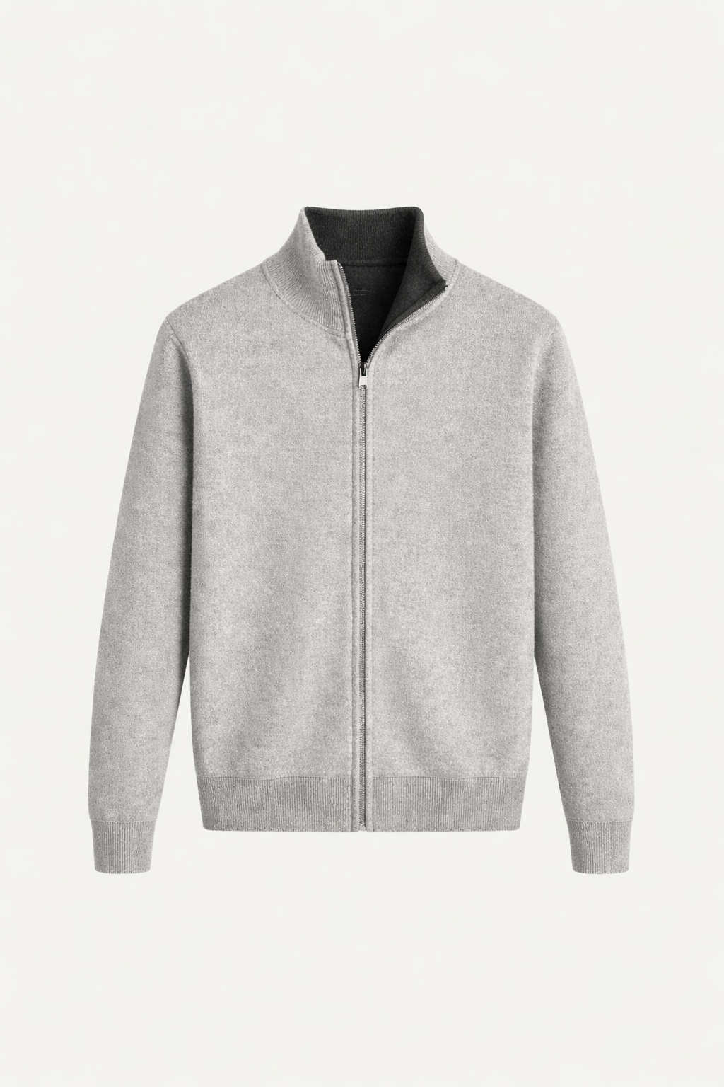 Wende-Strickjacke mit Reißverschluss, Schwarz & Grau