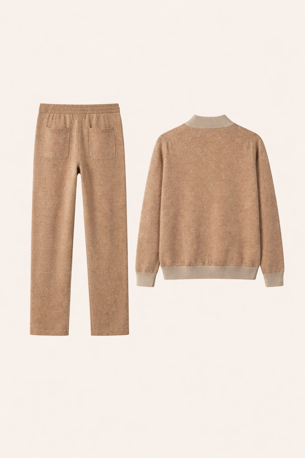 Zweifarbiger Strick-Set Beige