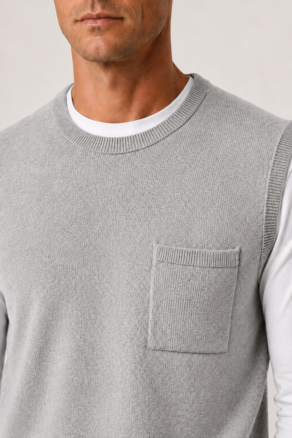Merino bodywarmer Light Gray