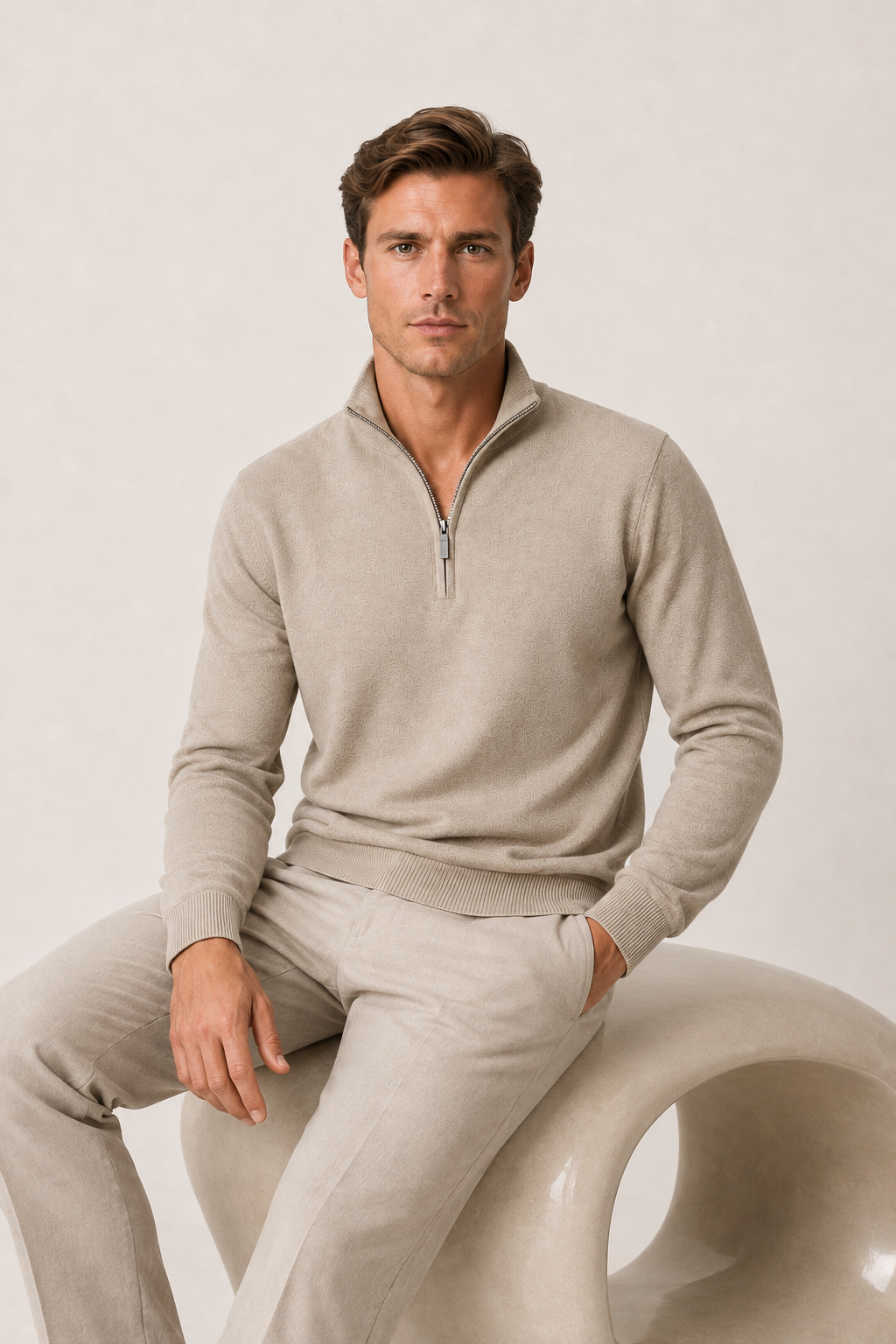 Seravio Quarter-Zip Beige