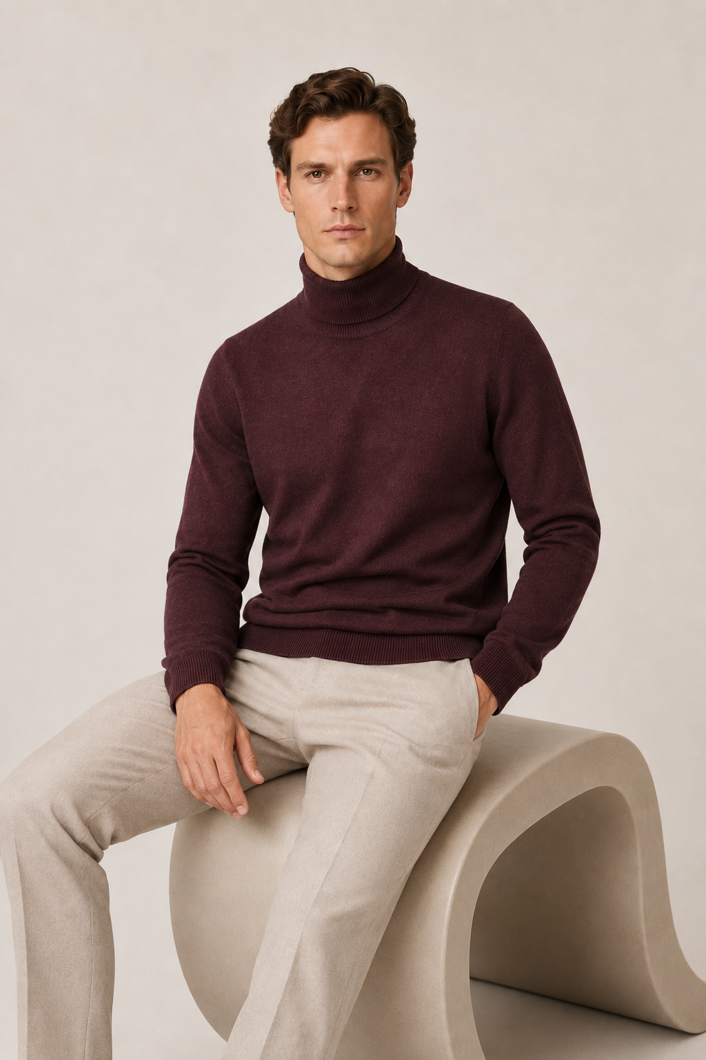 Rollkragenpullover Bellamy Burgund