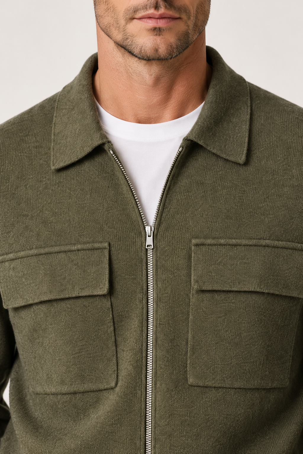 Venturi Merino Cardigan Army Green