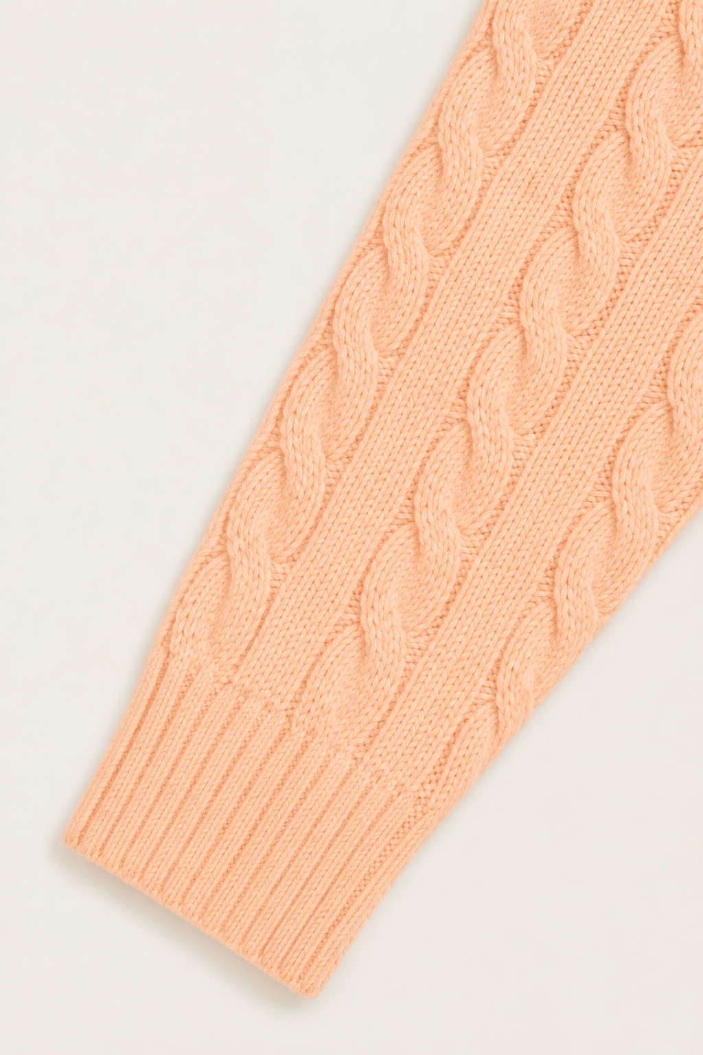 Classic Cable Quarter Zip Aprikot