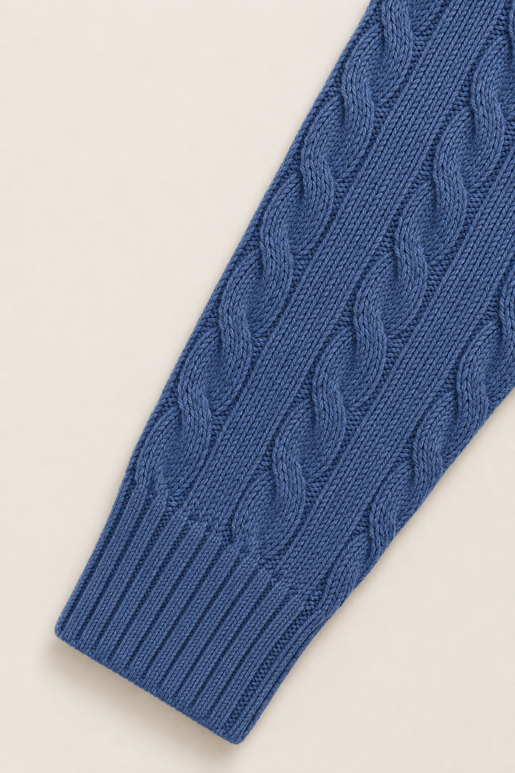 Klassischer Kabelstrick-Troyer Denim Blue
