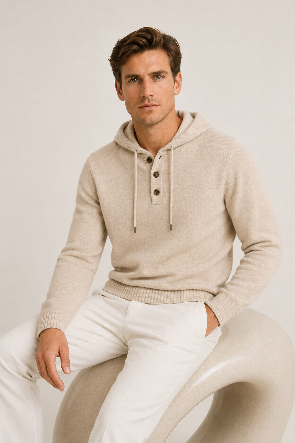 Siena Merino Hoodie Beige