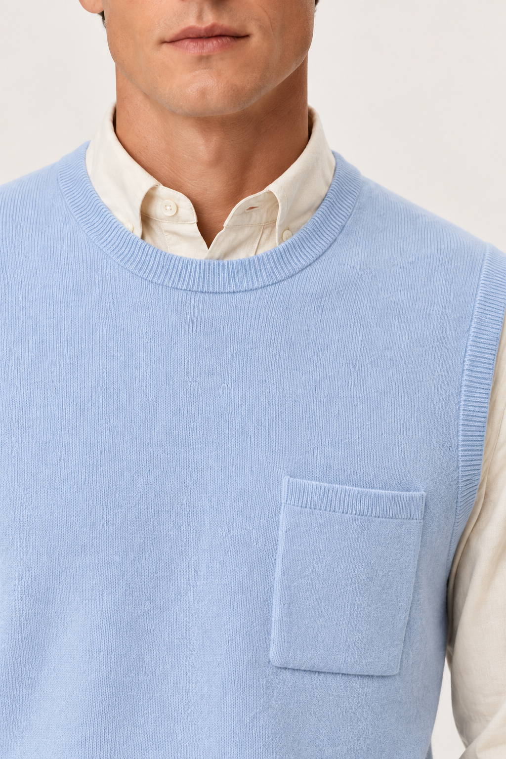 Merino bodywarmer Light Blue