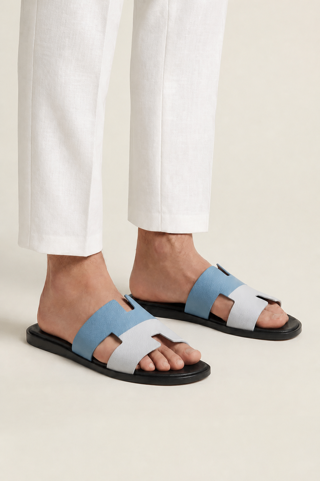 Valero Sandale Hellblau/Weiß