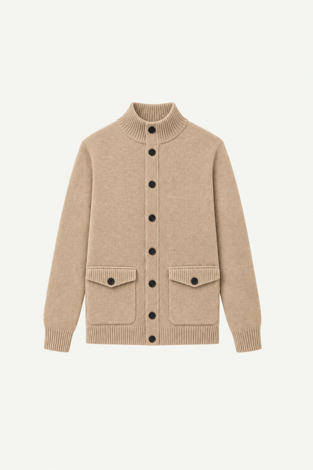 Knit Button Cardigan Sand