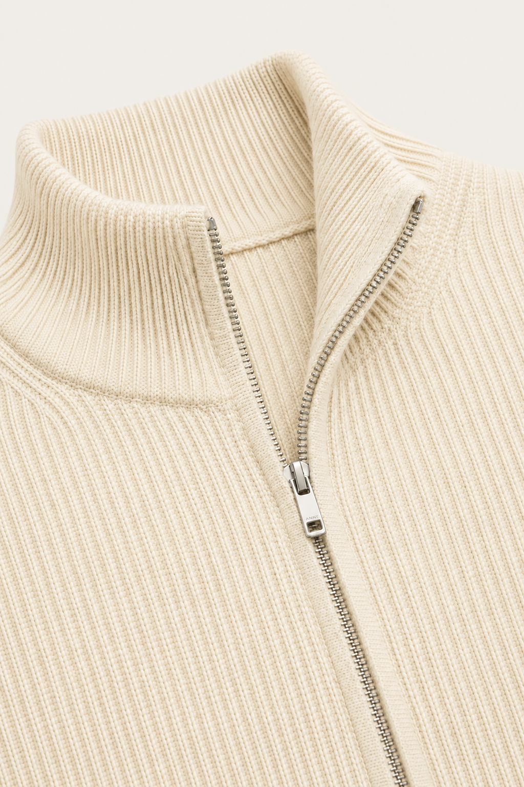 Lodève Strickjacke mit Reißverschluss, creme